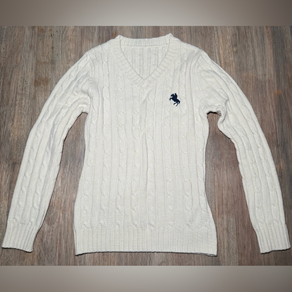 SHEIN Cream Women’s Ribbed Knit Sweater